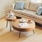 2 Piece Round Coffee Table Set with 1 End Side Table for Living Room